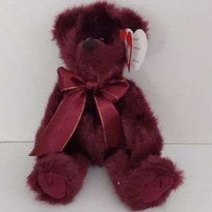 TY Attic Treasure Beargundy Bear Beanie Baby